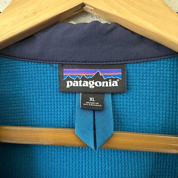 PATAGONIA Adze Hybrid Jacket Navy Blue Polartec Full Zip Stretch Outdoor - Picture 9 of 14